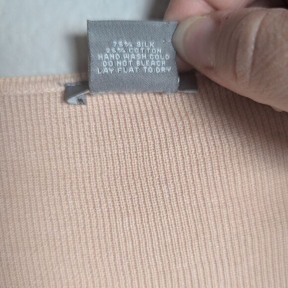 Ann Taylor Blush Pink Silk Blend Cardigan Button-Up Light Sweater Womens S - Picture 5 of 6